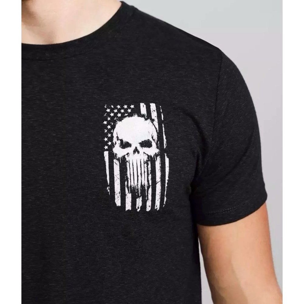 Howitzer Style Men's T-Shirt SKULL FLAG Military Grunt S M L XL 2XL 3XL - Picture 5 of 12